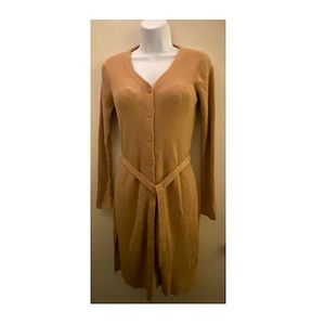 Tan Knit Long Cardigan Sweater
